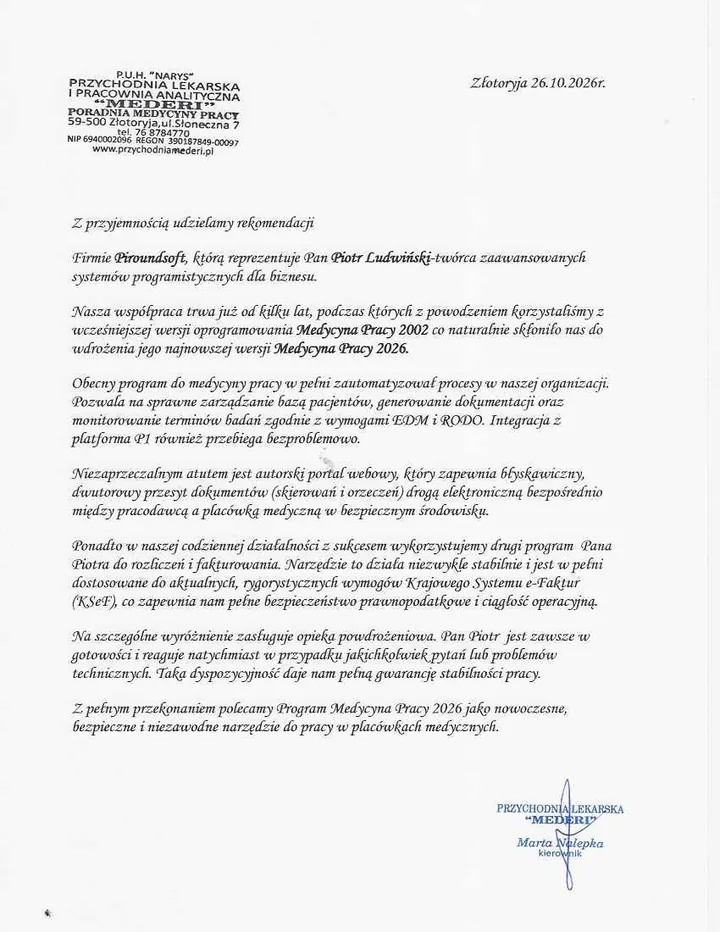 Miniatura rekomendacji przychodni Mederi dla MP2026