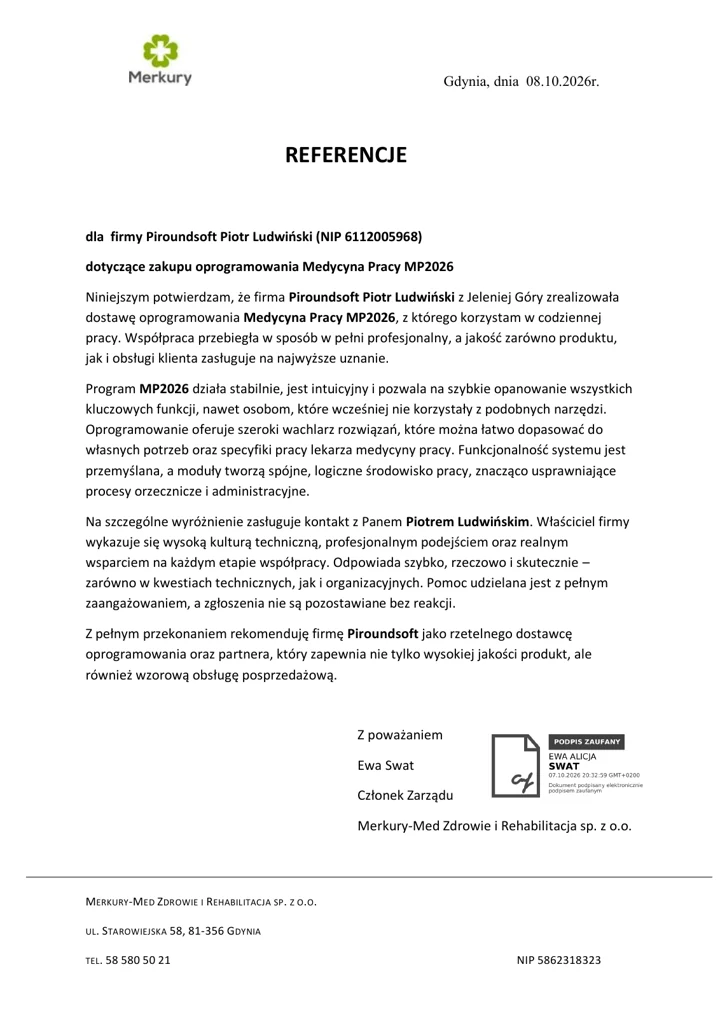 Miniatura referencji Merkury-Med dla MP2026